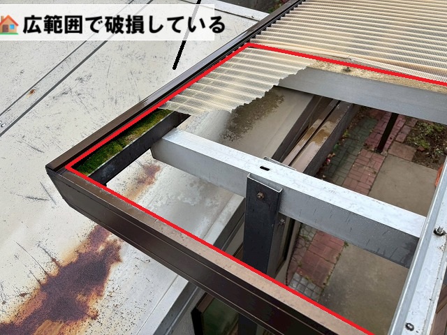 仙台市太白区 ポリカ波板交換工事 現地調査